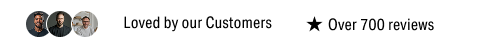Customer photos with star icon and text showing over 700 reviews rating