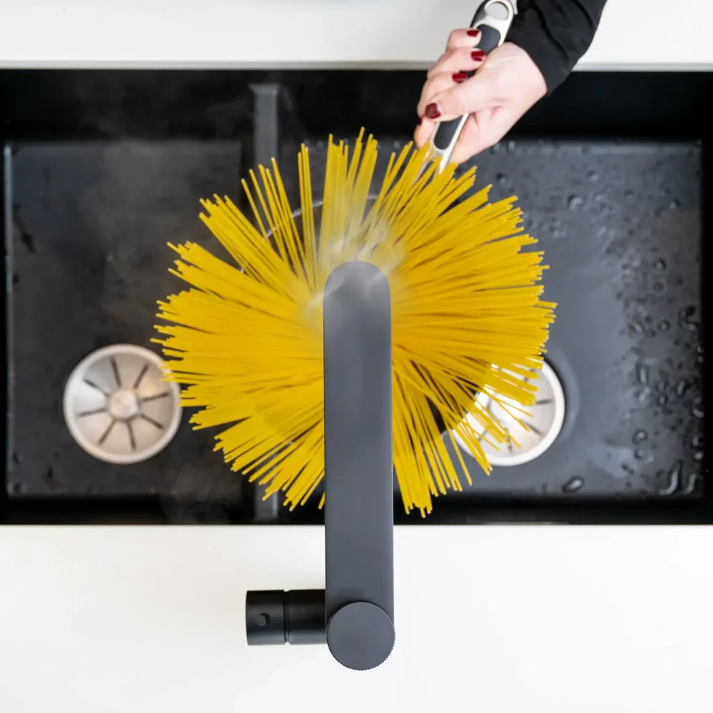 top down view of Quel Ultimo 6-in-1 Instant Boiling Chilled Sparkling Filtered Water Tap in Matt Black