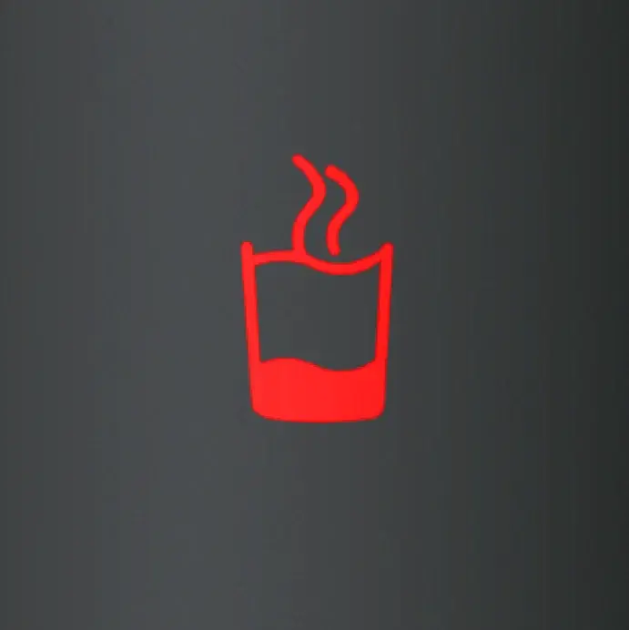 red icon of a digital touch pad boiling water function